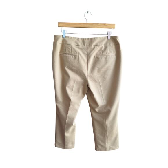 Chico’s So Slimming 2 tan ankle pants Cotton Blend Office women’s 12 - Picture 8 of 10